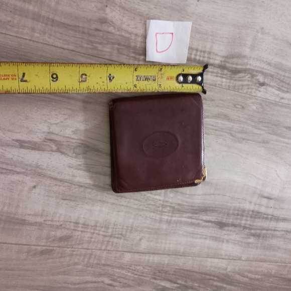Authentic Vintage CARTIER Burgundy Red Leather Bifold Mens Wallet - Picture 12 of 12